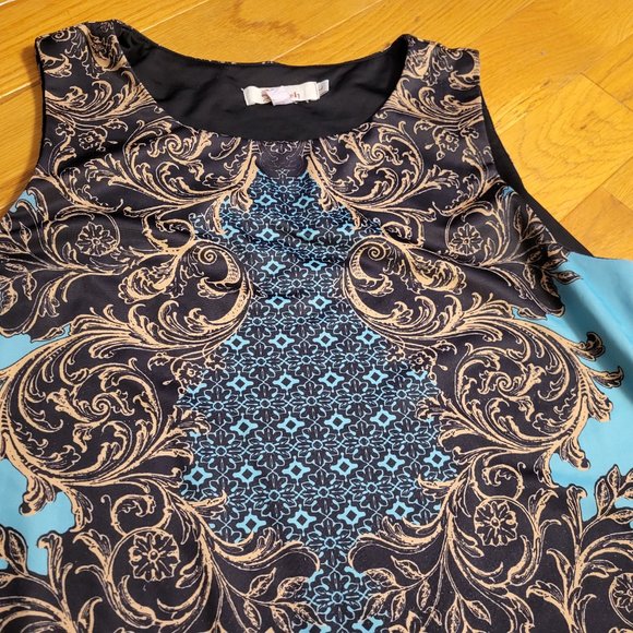 Aryeh baroque print stretch shift dress - Picture 2 of 4